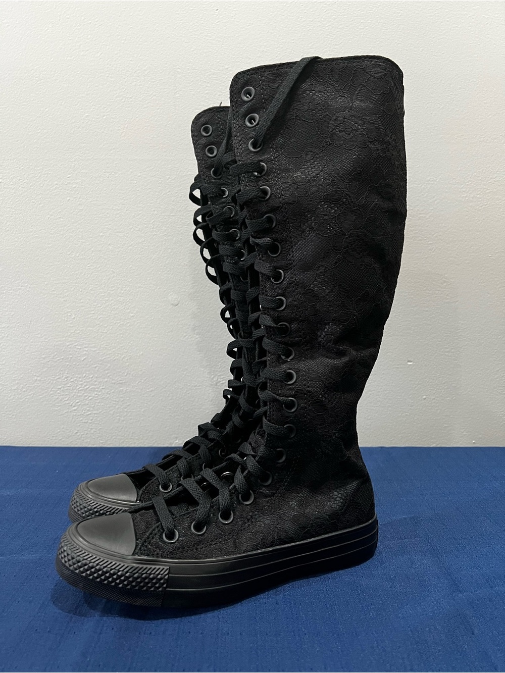 Converse All Star XX High Black Floral Knee-High A15661C Size 6 Womens